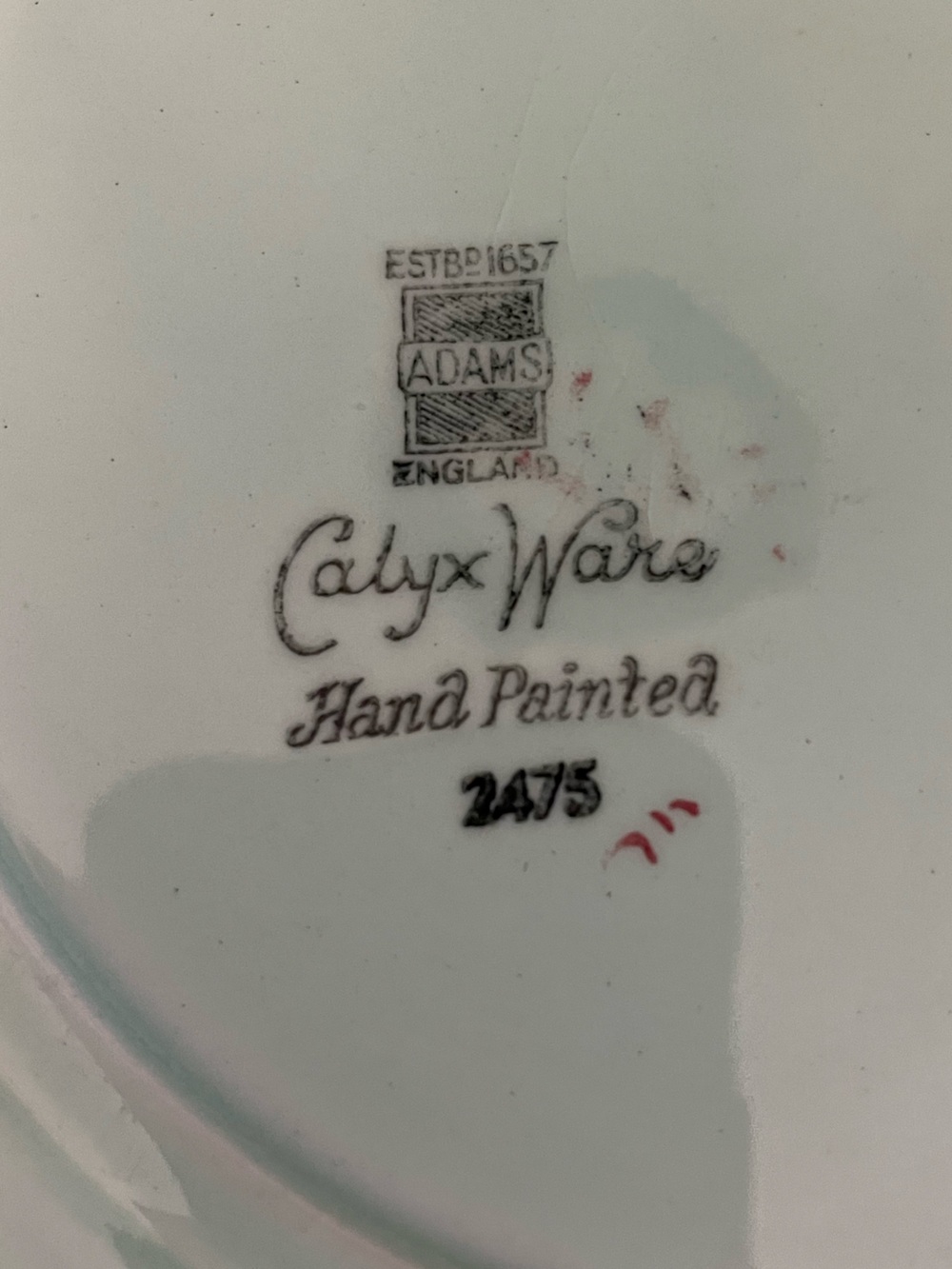Vintage Adams Calyx Ware 2475 Hand-painted Floral Scalloped Dinner Plate England - Picture 3 of 3